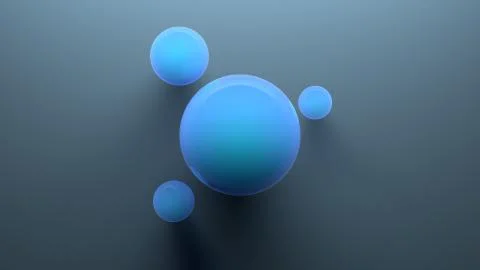 3d abstract background with blue element. Four sphere Illustrazione stock