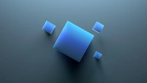 3d abstract background with blue element.  Cube shapes. Stock Illustration