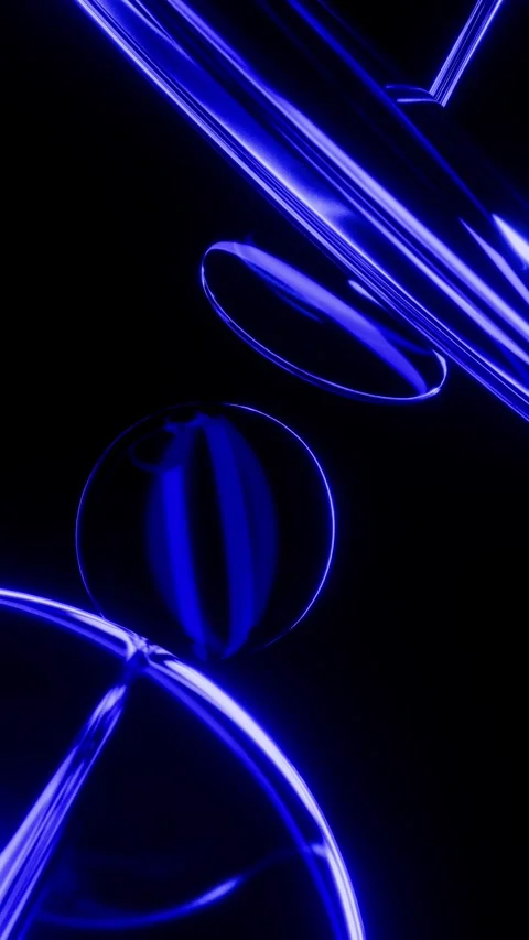 3D abstract background with clear glass lenses  Stock Footage 332714742