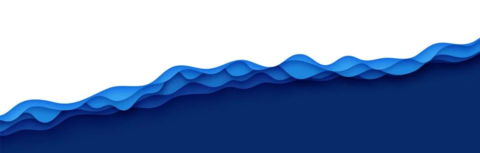 3d abstract background with cut out deep waves modern cover. Wavy border in イラスト素材