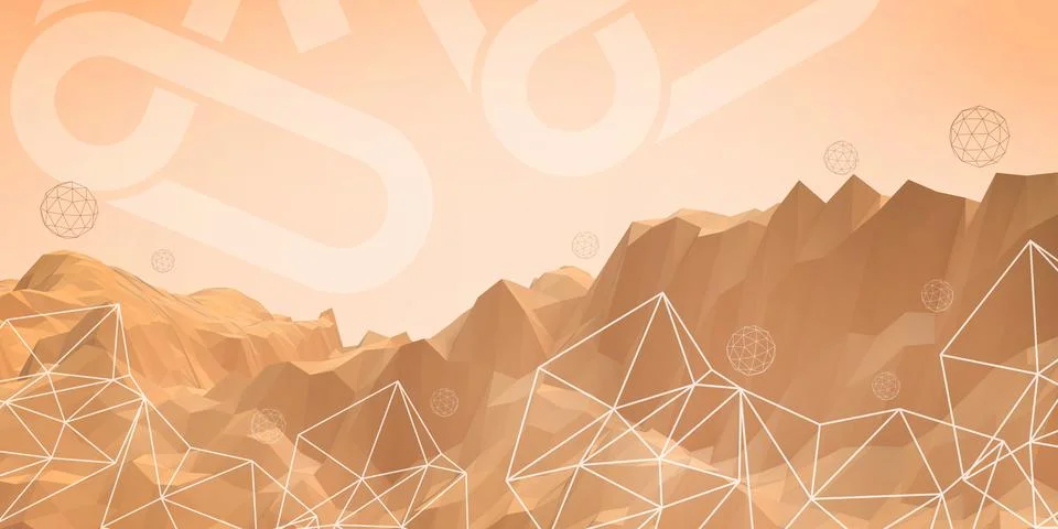 3D Abstract background. Digital Low poly mountain and science concept Stock Illustration