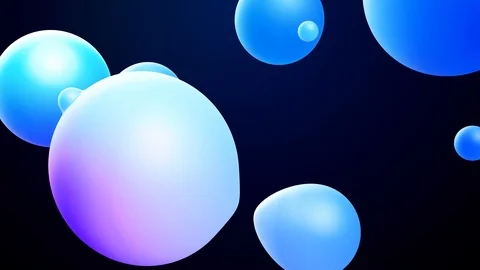 3d abstract background, droplets of molten wax with internal blue glow merge and Video stock 121876874