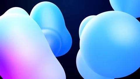 3d abstract background, droplets of molten wax with internal blue glow merge and Video stock 122977440