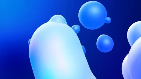 3d abstract background with droplets of molten wax merge and fly apart drops in Stock Footage 123797526