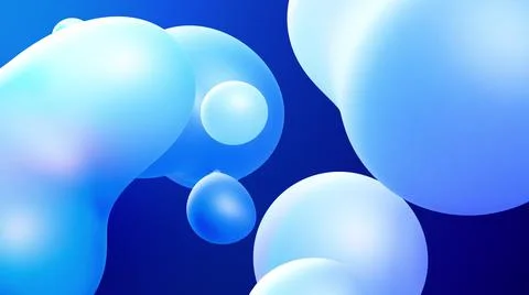 3d abstract background with droplets of molten wax merge and fly apart drops in Stock Illustration