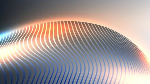 3d abstract background futuristic curved dome surface with neon blue and or.. Illustrazione stock
