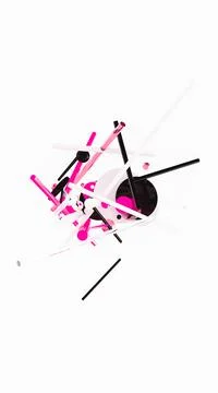 3d abstract background. Glass and plastic objects. 3d geometric shapes. Stock-Illustration