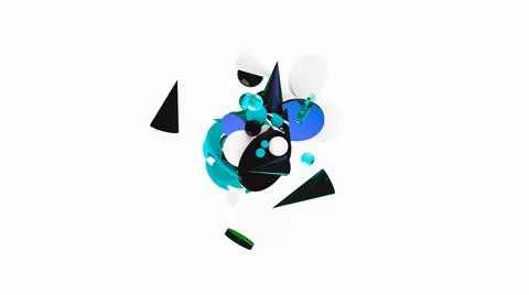 3d abstract background. Glass and plastic objects. 3d geometric shapes. Stock-Illustration