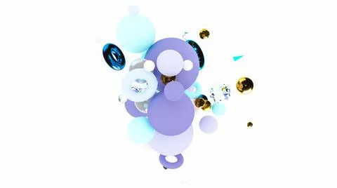 3d abstract background. Glass and plastic objects. 3d geometric shapes. Stock-Illustration