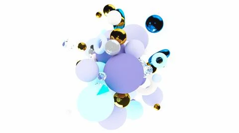 3d abstract background. Glass and plastic objects. 3d geometric shapes. Stock Illustration