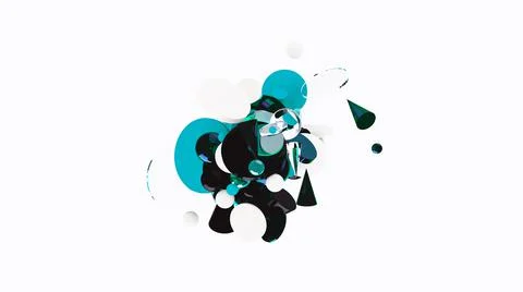 3d abstract background. Glass and plastic objects. 3d geometric shapes. Stock-Illustration