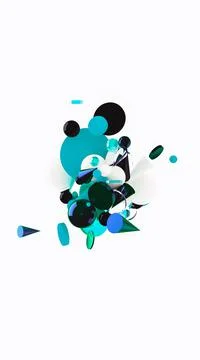 3d abstract background. Glass and plastic objects. 3d geometric shapes. Stock-Illustration