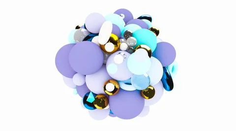 3d abstract background. Glass and plastic objects. 3d geometric shapes. Stock-Illustration