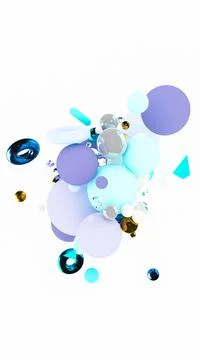 3d abstract background. Glass and plastic objects. 3d geometric shapes. Stock-Illustration