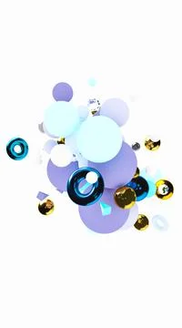 3d abstract background. Glass and plastic objects. 3d geometric shapes. Stock-Illustration