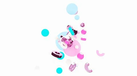 3d abstract background. Glass and plastic objects. 3d geometric shapes. Stock Illustration