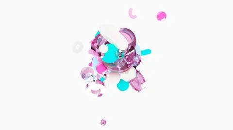 3d abstract background. Glass and plastic objects. 3d geometric shapes. Stock-Illustration