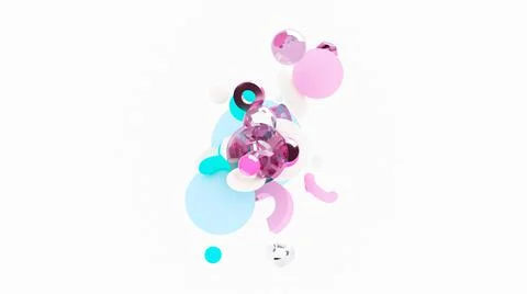 3d abstract background. Glass and plastic objects. 3d geometric shapes. Stock-Illustration