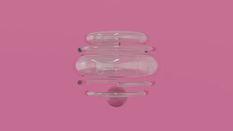3D abstract background inspired by minimalist pink aesthetics combining rhythm Stock Footage 335959034