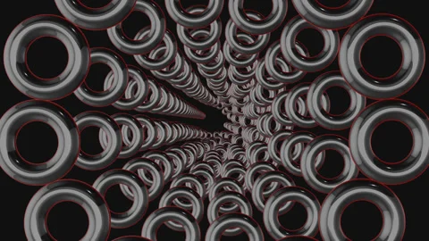 3D abstract background with a lot of rings Stock Footage 240293272
