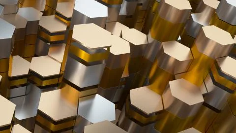 3d abstract background made of randomly extruded geometry. Stock Illustration