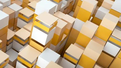 3d abstract background made of randomly extruded geometry. Stock Illustration