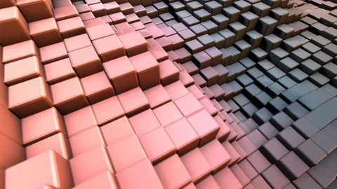 3D Abstract background of Metallic Cube in Pastel color with depth of field Stock Footage 124651261