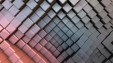 3D Abstract background of Metallic Cube in Pastel color with depth of field Stock Footage 124651268