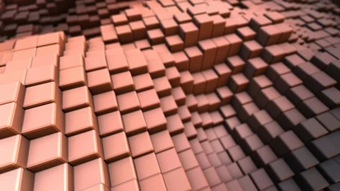 3D Abstract background of Metallic Cube in Pastel color with depth of field Stock-Footage 124652578