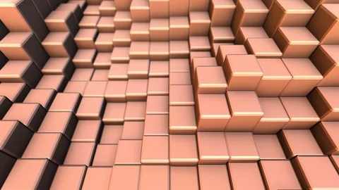 3D Abstract background of Metallic Cube in Pastel color with depth of field Stock Footage 124652593