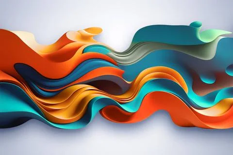 3D Abstract Background Multicolored 3D Waves on Light as a Abstract Backgr... Stock Photos