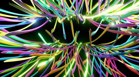 3d abstract background with neon light, multicolored flashes of light bulbs of Illustrazione stock