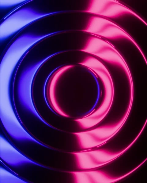 3D abstract background with neon rings Stock Footage 332630379