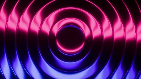 3D abstract background with neon rings Vidéo 332630592