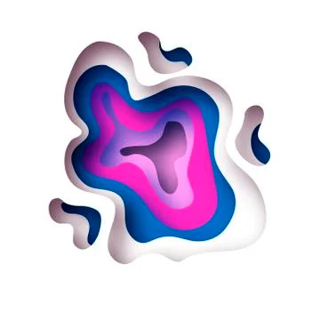 3D abstract background with paper cut shapes. .Layered tunnel wave background Stock Illustration
