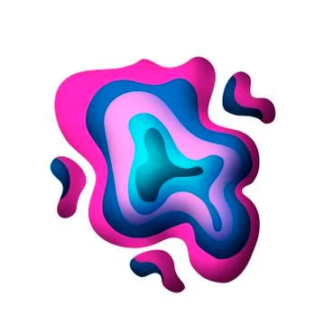 3D abstract background with paper cut shapes. .Layered tunnel wave background Stock Illustration