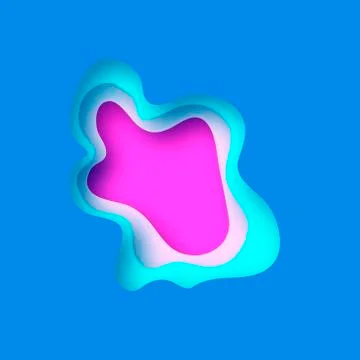 3D abstract background with paper cut shapes. .Layered tunnel wave background Stock Illustration