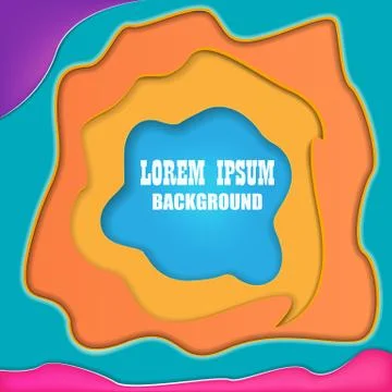 3D abstract background with paper cut shapes. Vector illustration. Stock Illustration