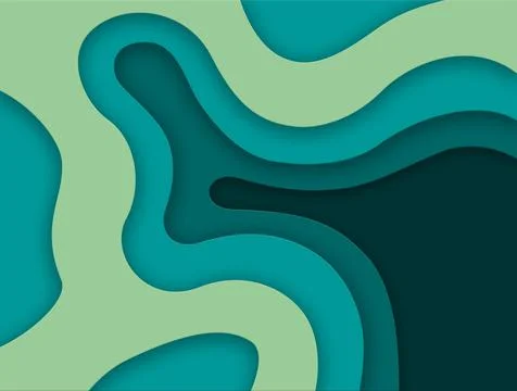 3D abstract background with paper cut shapes. Illustrazione stock