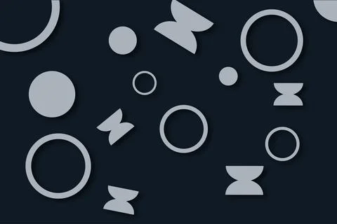 3D abstract background with paper cut. Circles and semicircles. Pattern Shado Stock Illustration