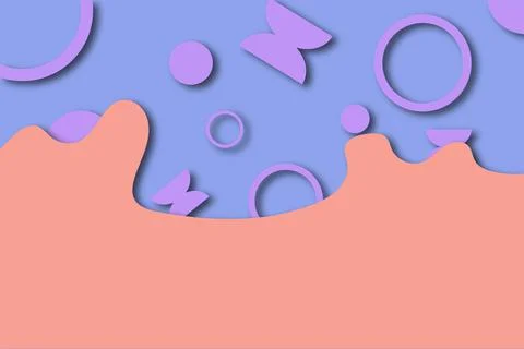 3D abstract background with paper cut. Circles and semicircles. Pattern Shado Stock Illustration