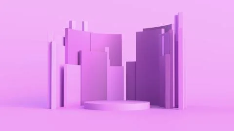 3d abstract background with pedestal. Simple shapes, smooth light, soft shado Stock Illustration