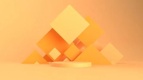 3d abstract background with pedestal. Simple shapes, smooth light, soft shado Illustrazione stock