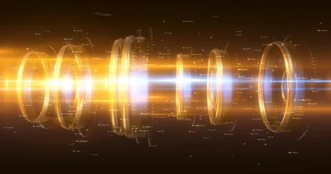 3D Abstract Background Render. Futuristic Shapes Moving And Rotating 스톡 일러스트