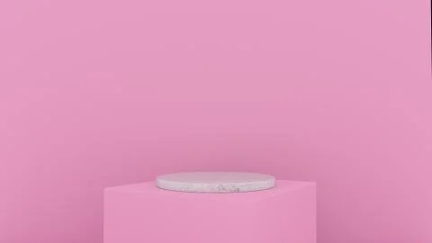 3d abstract background render. Pink platform for product display. Interior Stock Illustration