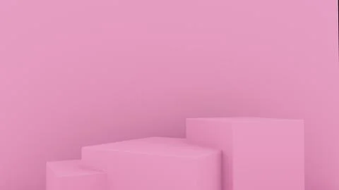 3d abstract background render. Pink platform for product display. Interior 스톡 일러스트