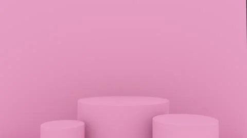 3d abstract background render. Pink platform for product display. Interior Stock Illustration
