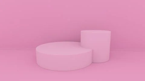 3d abstract background render. Pink platform for product display. Interior 스톡 일러스트