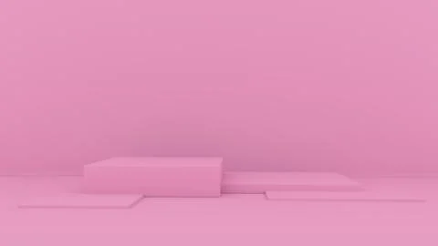 3d abstract background render. Pink platform for product display. Interior Stock Illustration