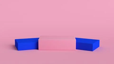 3d abstract background render. Pink platform for product display. Interior 스톡 일러스트